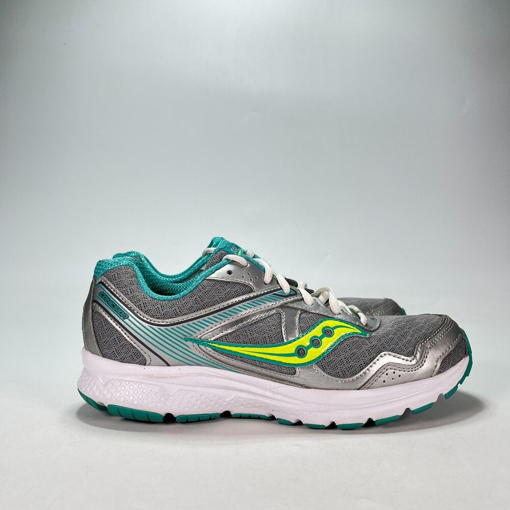 Saucony Grid Cohesion 10 Grey Teal Lime Running Shoes S15333-1 Women's Size 8.5